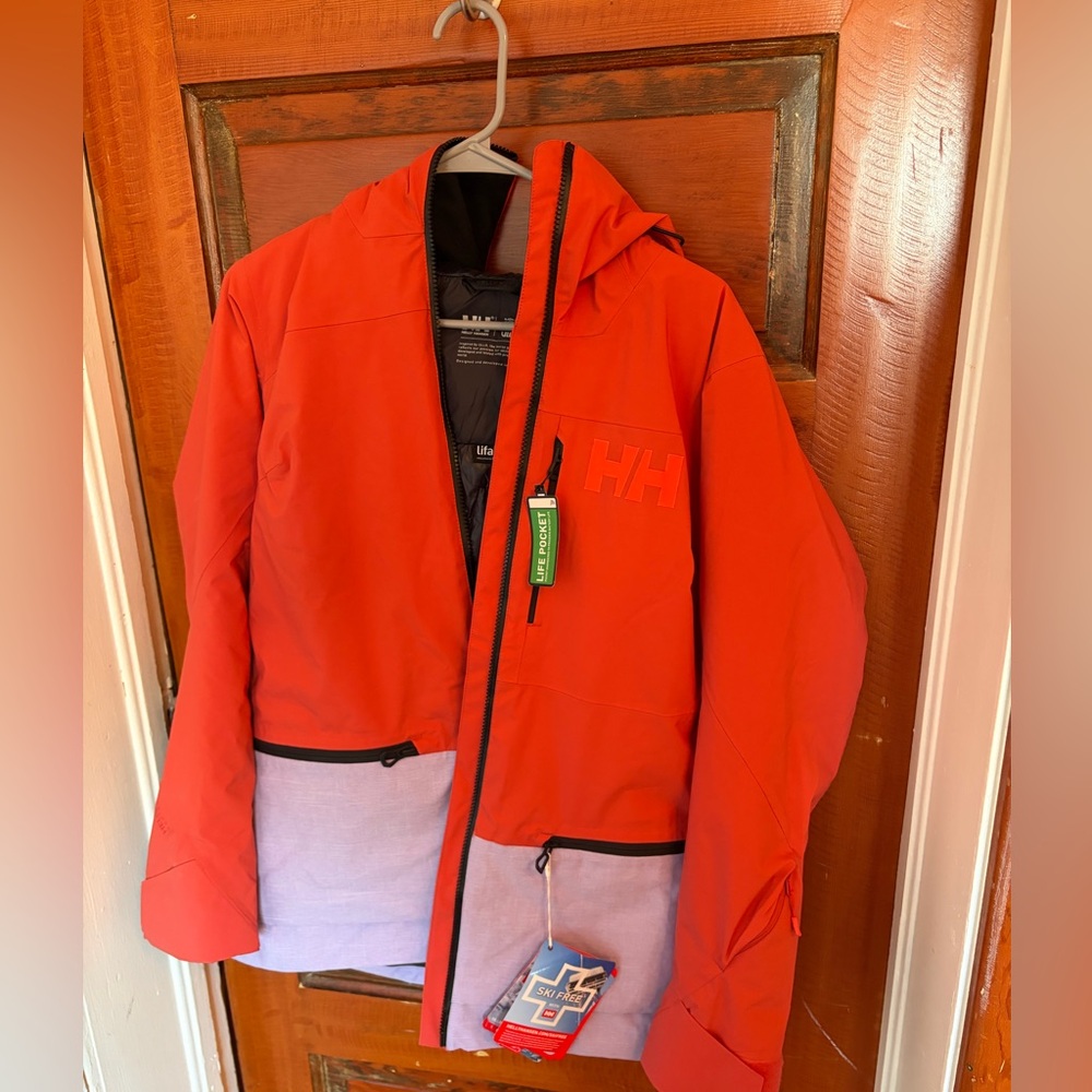 Helly Hansen Red and Light purple Ski Jacket